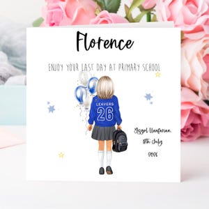 Personalised School Leavers Card: Year 6 Keepsake Last Day Term, Class ...