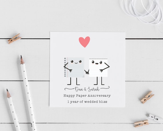 1er Anniversaire De Mariage Personnalise La Formulation De Etsy