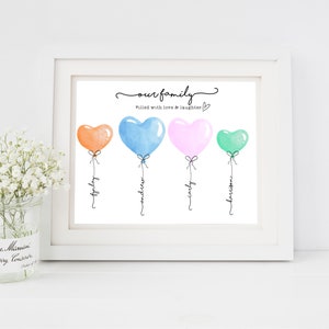 Liebe personalisierte Familiendruck - Ballons, personalisierter Druck, Valentinstag, Familie mit Liebe gefüllt