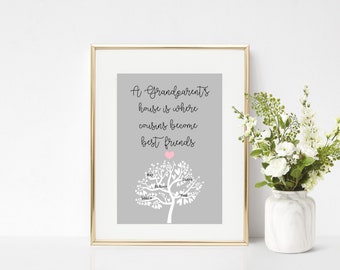 Personalised Grandparent's House Family Tree Print