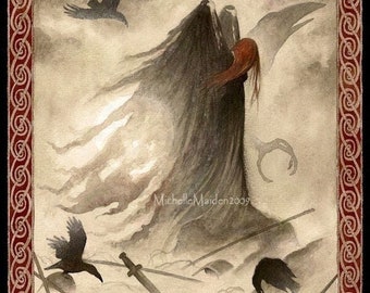 The Morrigan PRINT Pagan Celtic mythology Crow Goddess Art