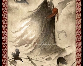 The Morrigan PRINT Pagan Celtic mythology Crow Goddess Art