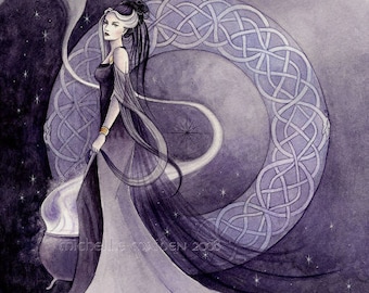 Arianrhod PRINT Celtic witch goddess art Mabinogion myth and magic