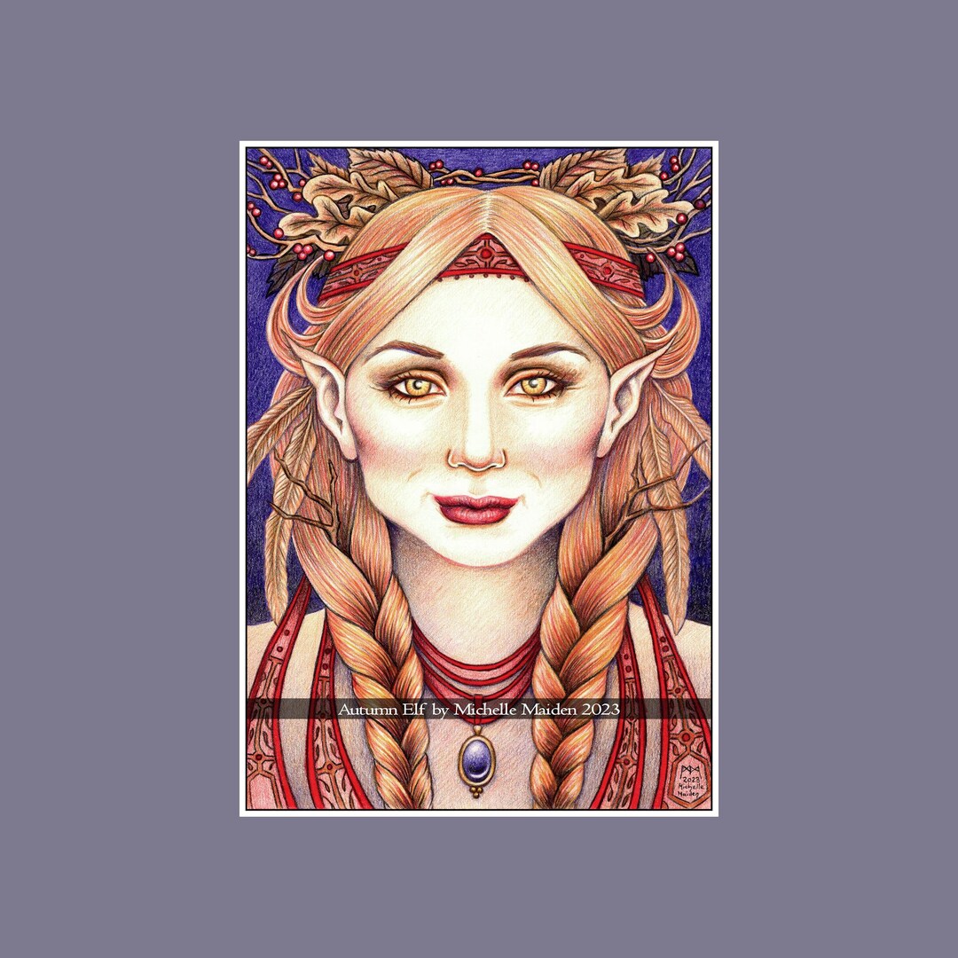 Autumn Elf ORIGINAL DRAWING Harvest Goddess - Etsy