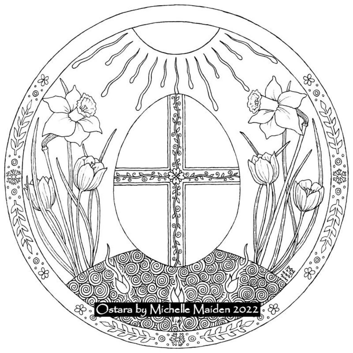 Ostara Printable Easter Coloring Page Altar Art Art - Etsy Hong Kong