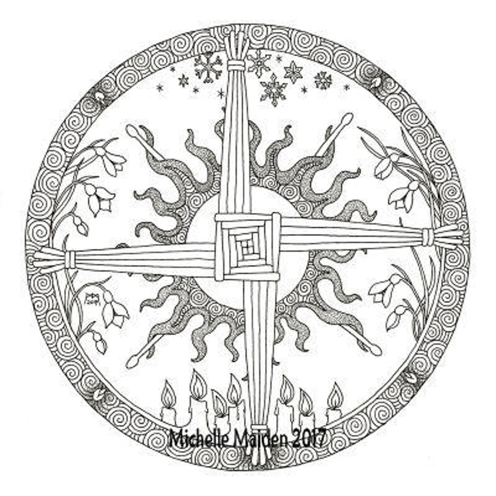 Imbolc Printable Imbolc Coloring Page Altar Art Art Etsy UK
