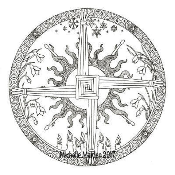 DIGITAL DOWNLOAD Imbolc Coloring Page Imbolc Altar Art Art | Etsy