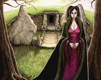 Morgan le Fay PRINT Morgaine Fata Morgana Glastonbury Avalon art, Arthurian legend