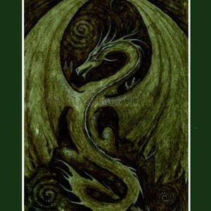 Handgemachte DRACHEN KARTE Earth Elemental grüner Naturgeist