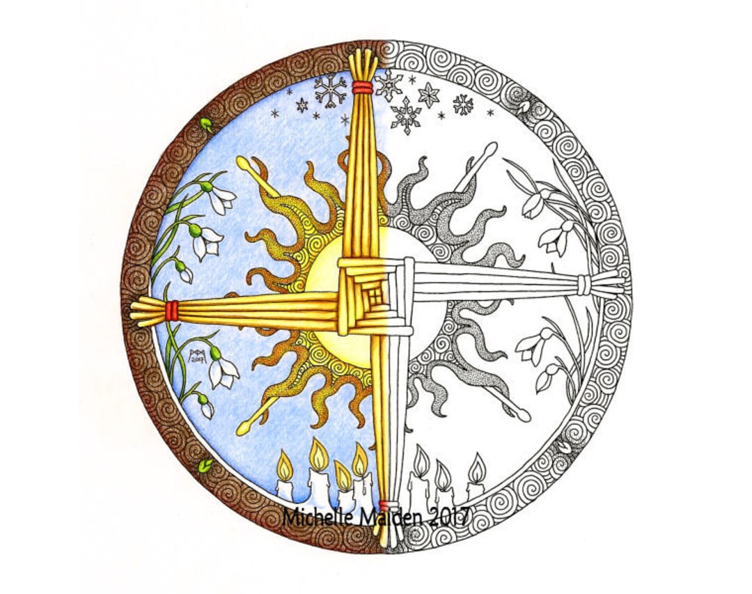 Imbolc Printable Imbolc Coloring Page Altar Art Art Etsy Israel