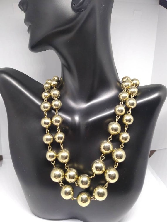 Vintage Marvella gold beaded chocker necklace