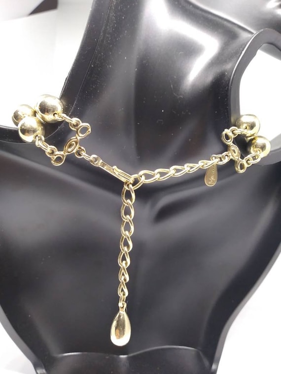 Vintage Marvella gold beaded chocker necklace - image 2