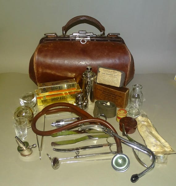 Ancienne mallette de medecin vintage avec equipement medical et instruments a l interieur trousse de premiers soins pour medecin trousse de medecin trousse medicale Etsy Canada