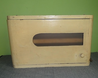 Botiquín antiguo raro y vintage para colgar en la pared, de madera, con diseño de estilo art déco