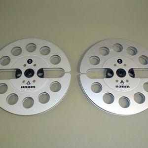 "2er Set Vintage Aluminium Spule 6 ""Reel-to-Reel IZOT Bulgarien Tonbandgerät."