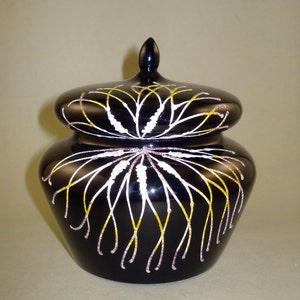 Vintage Dark Blue Glass Candy Box / Sugar Jar - Nouveau vieux stock - Jamais utilisé