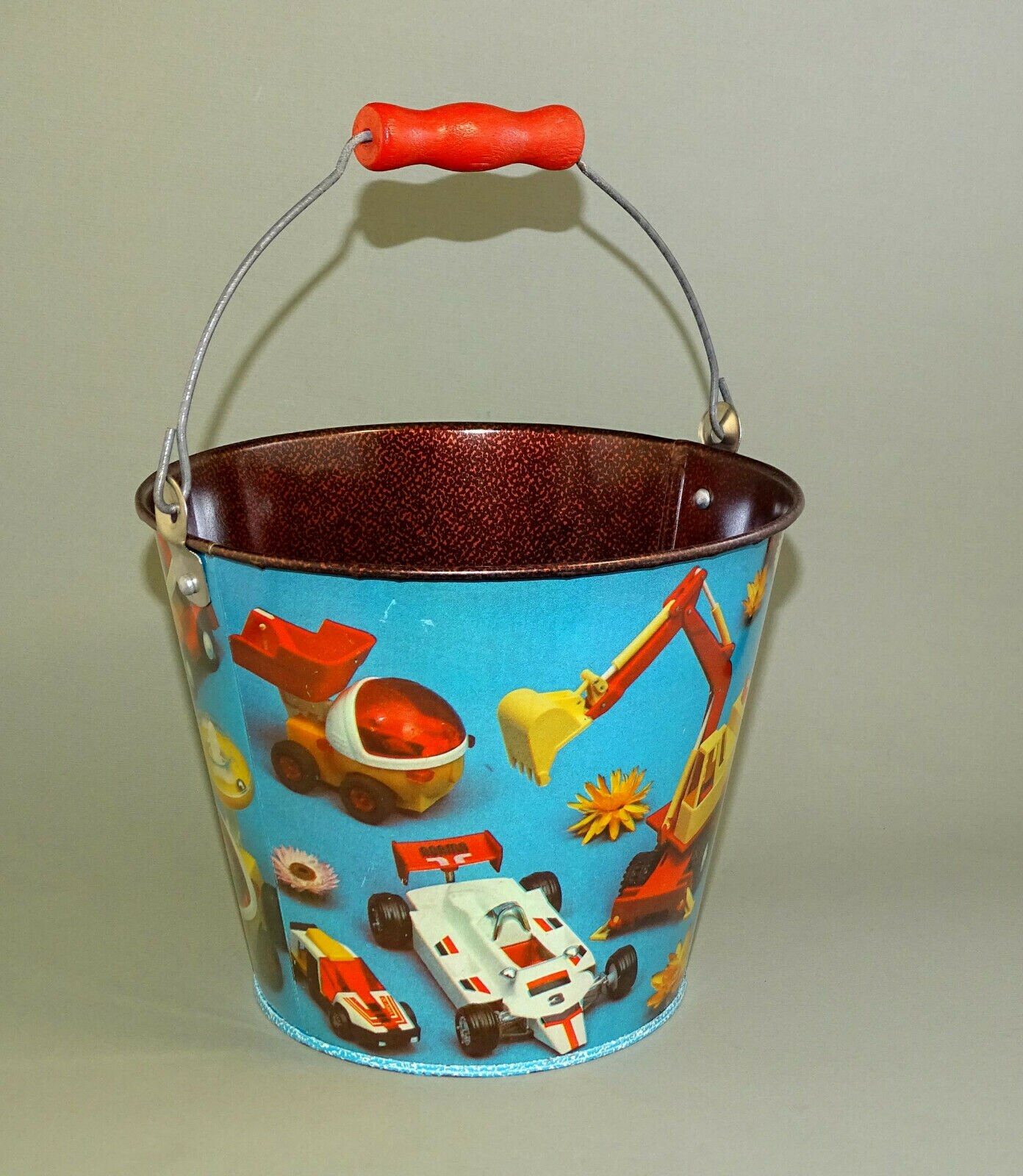 Vieux Seau à Moules En Tôle Peinte - Jouet De Plage Ancien Et Décoratif