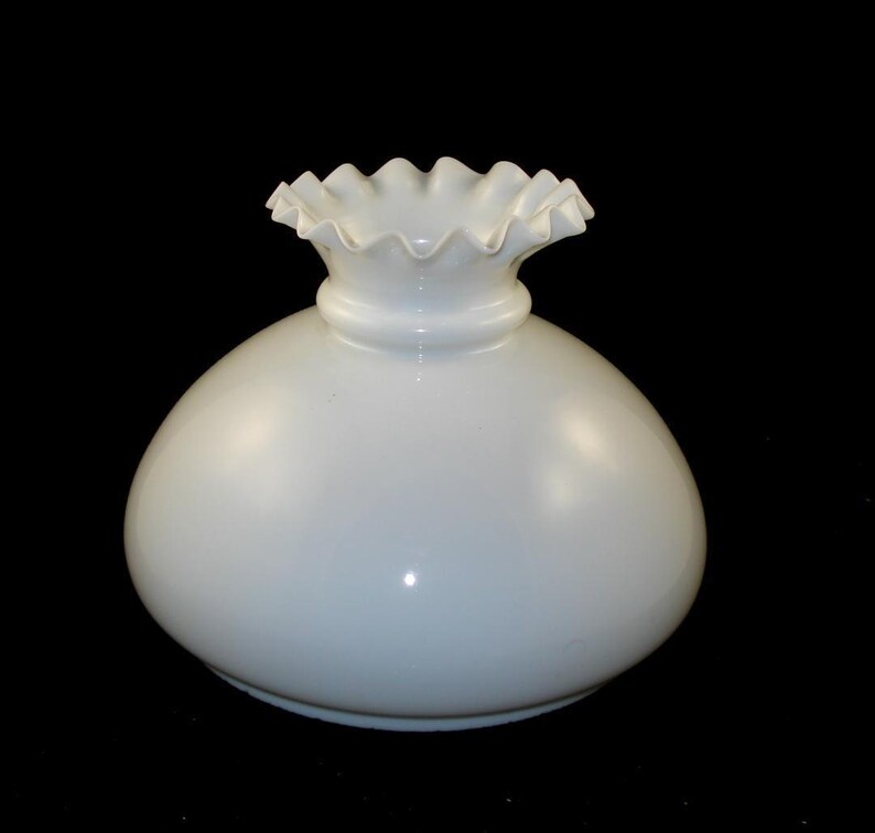Vintage Old Art Deco Aladdin Milk Glass Oil Lamp Shade Light