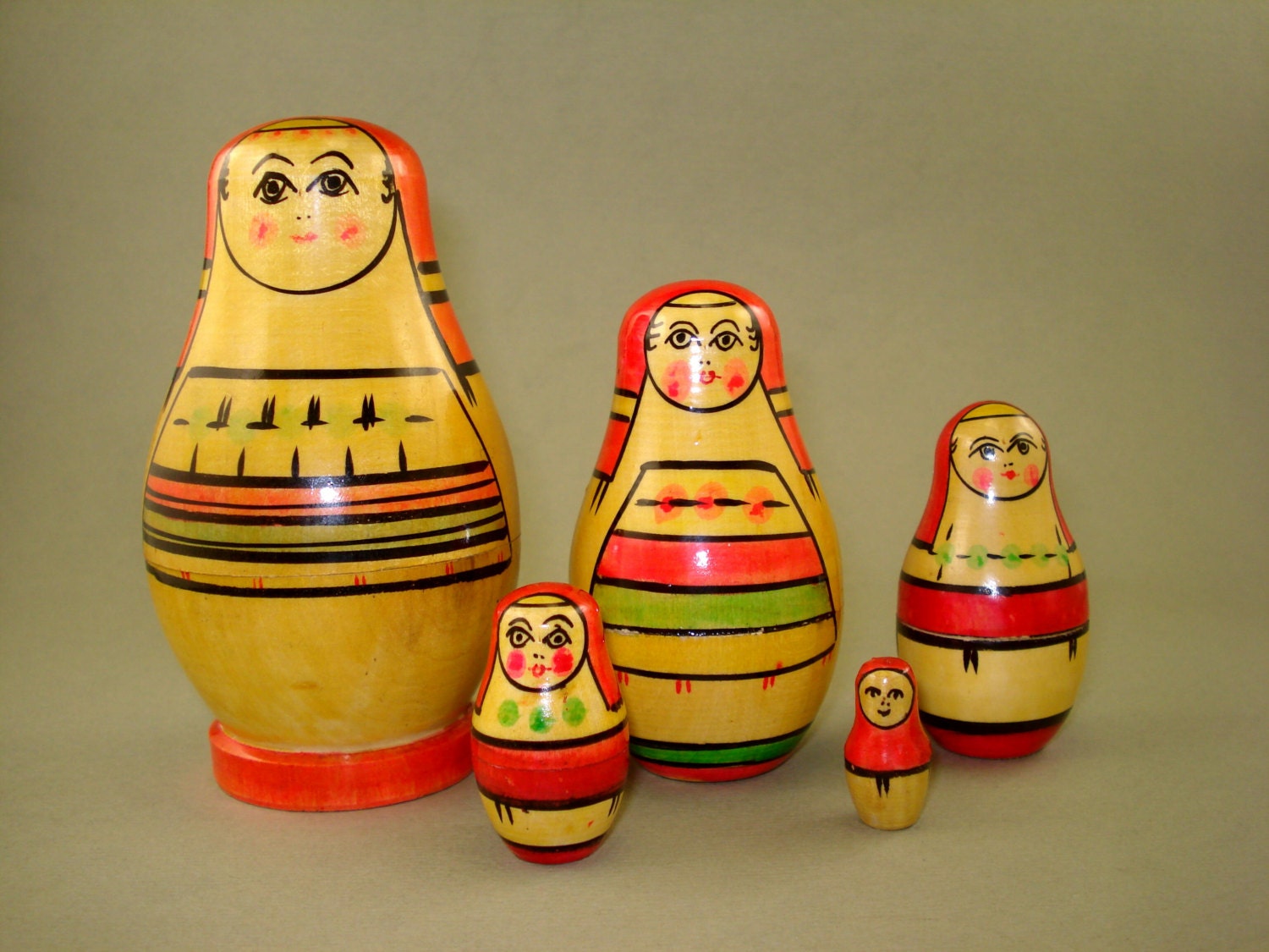 Art & Collectibles USSR wooden dolls hand painted dolls, Vintage old