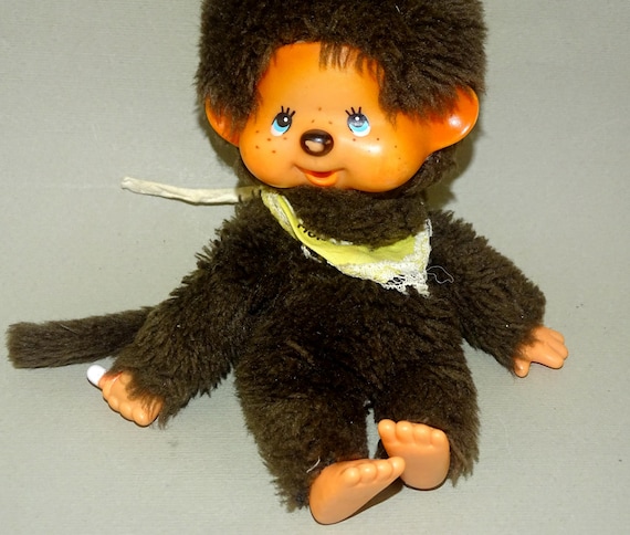 Vintage Old Monchhichi Monkey Baby Doll, Monchhichi Plush Doll