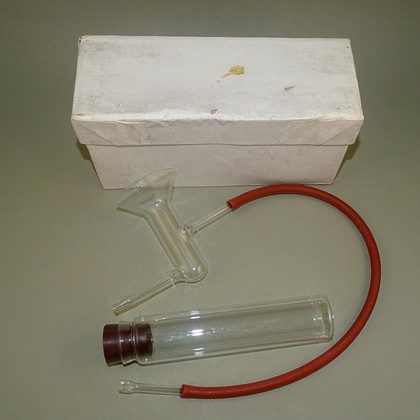 Vintage Old  Medical Glass Breast pump with Bottle - Rare item, Never used in Box, New Old Stock