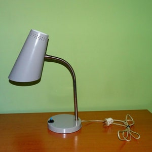 Vintage alte Schreibtisch-Lampe, Nachttisch-Lampe, Tischlampe, Retro-Beleuchtung, Lampe, Metall-Lampe 1960, Gans Hals Metall Schreibtisch Lampe Home Dekor,