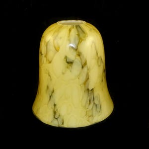 Vintage Old ART DECO Bell Marbled Caramel Color Glass Night Lamp Shade Globe 1920&#39;s, Art Deco Glass Light Shade