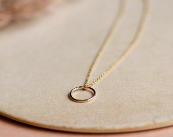 Necklace 'Ring' 925 silver / gold plated