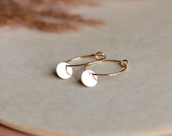 Hoop earrings 'platelets' 925 silver / gold plated