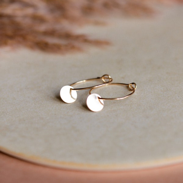 Hoop earrings 'platelets' 925 silver / gold plated