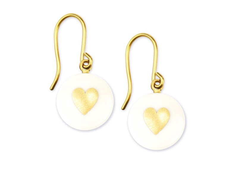 Porcelain Earrings HEART Porcelain Jewelry lille mus Earrings image 6