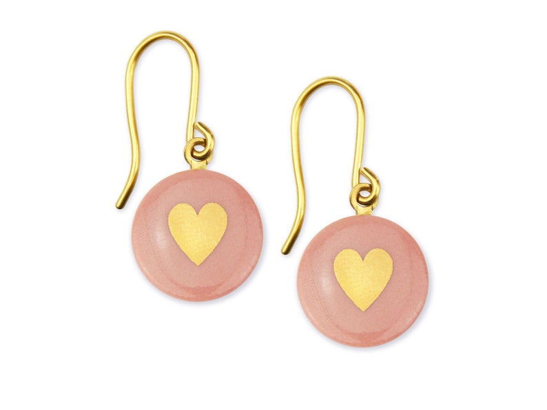 Porcelain Earrings HEART Porcelain Jewelry lille mus Earrings image 5