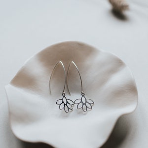 'Petals' earrings, 925 sterling silver / gold-plated