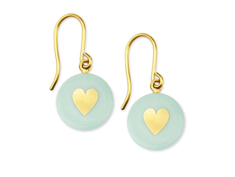 Porcelain Earrings HEART Porcelain Jewelry lille mus Earrings image 4