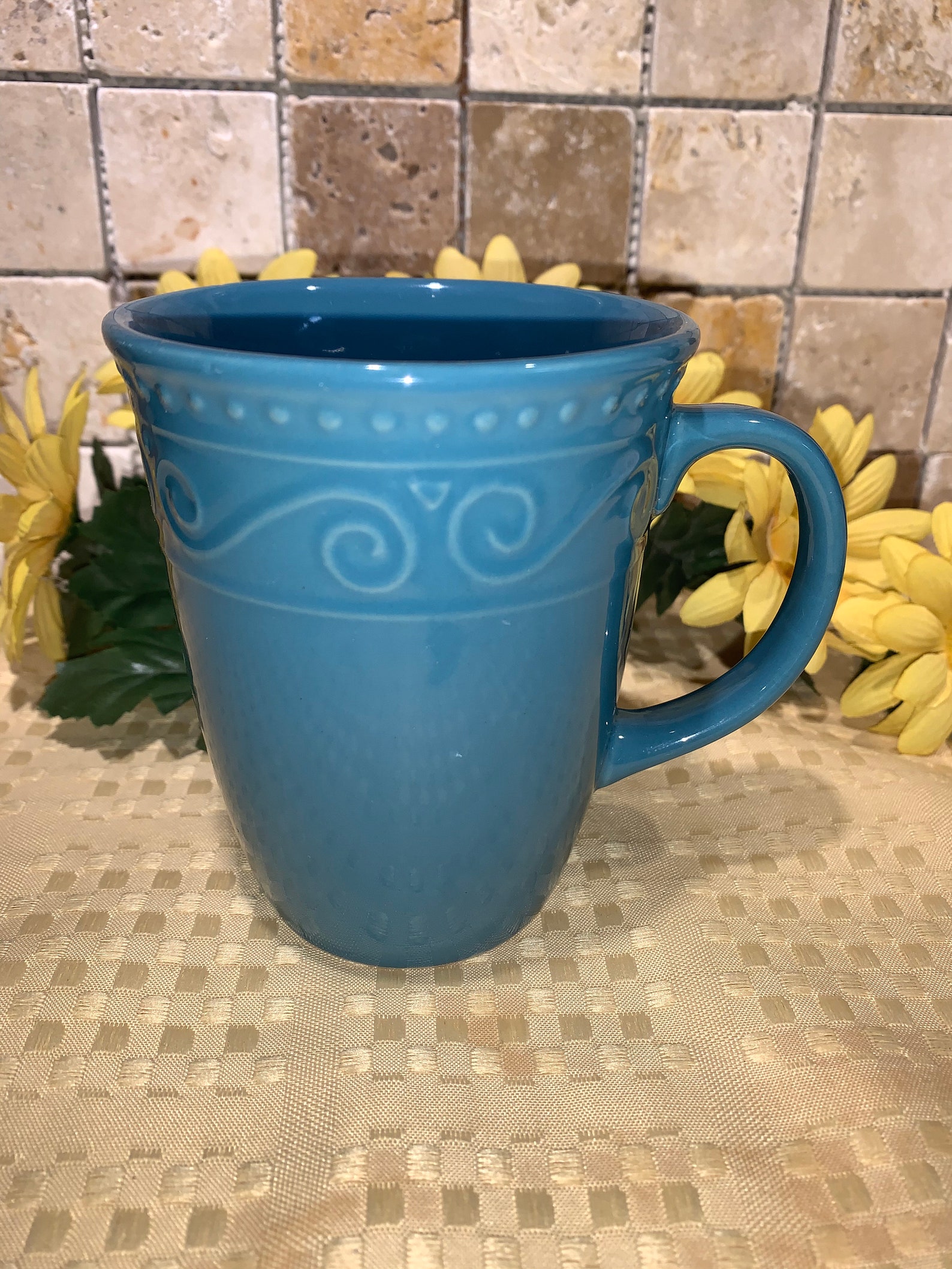 Royal Norfolk Blue Coffee Mug Scroll Design Etsy