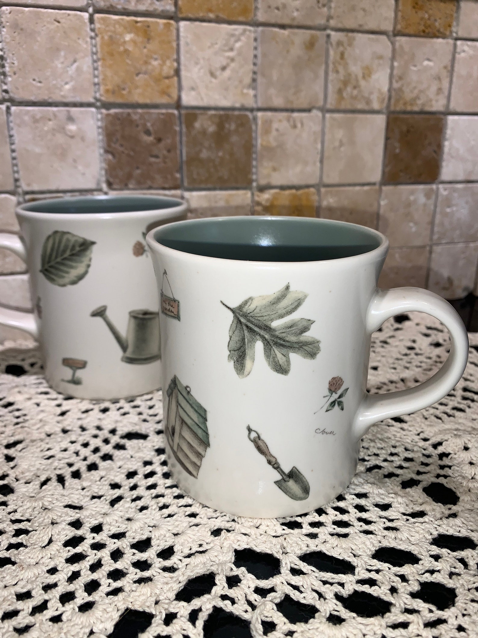 Pfaltzgraff Naturewood Coffee Mugs Set of 2 Etsy