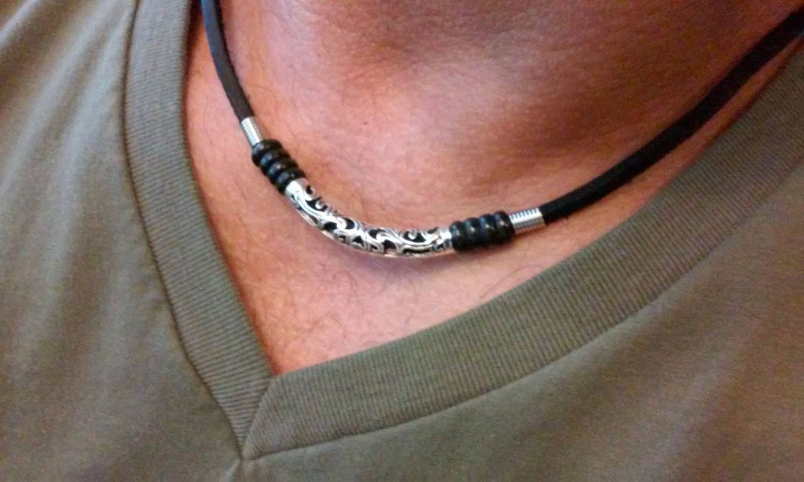 Mens beaded necklace. Mens surfer necklace.Surfer necklace. Etsy