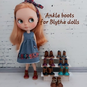 Lace up ankle boots for Blythe dolls
