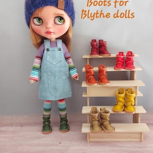 leather boots for Blythe and Holala dolls