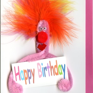 Biglietti d'auguri fatti a mano Puffy, Buon compleanno mamma, papà, fratello, sorella, marito.