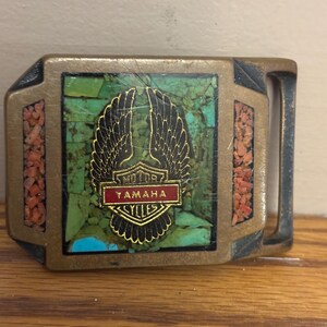 Vintage Turquoise Yamaha belt buckle