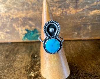 Large Turquoise and Silver Ring