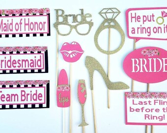 Kate Spade Bridal Shower Photo Booth Props plus FREE matching Photo Booth Sign!