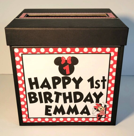 Minnie Mouse Birthday Card Box. Red and black. by It's Twinkle Time ...