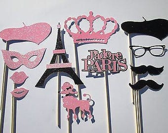 Pink and Black Paris Props-great for Paris Themed Party.