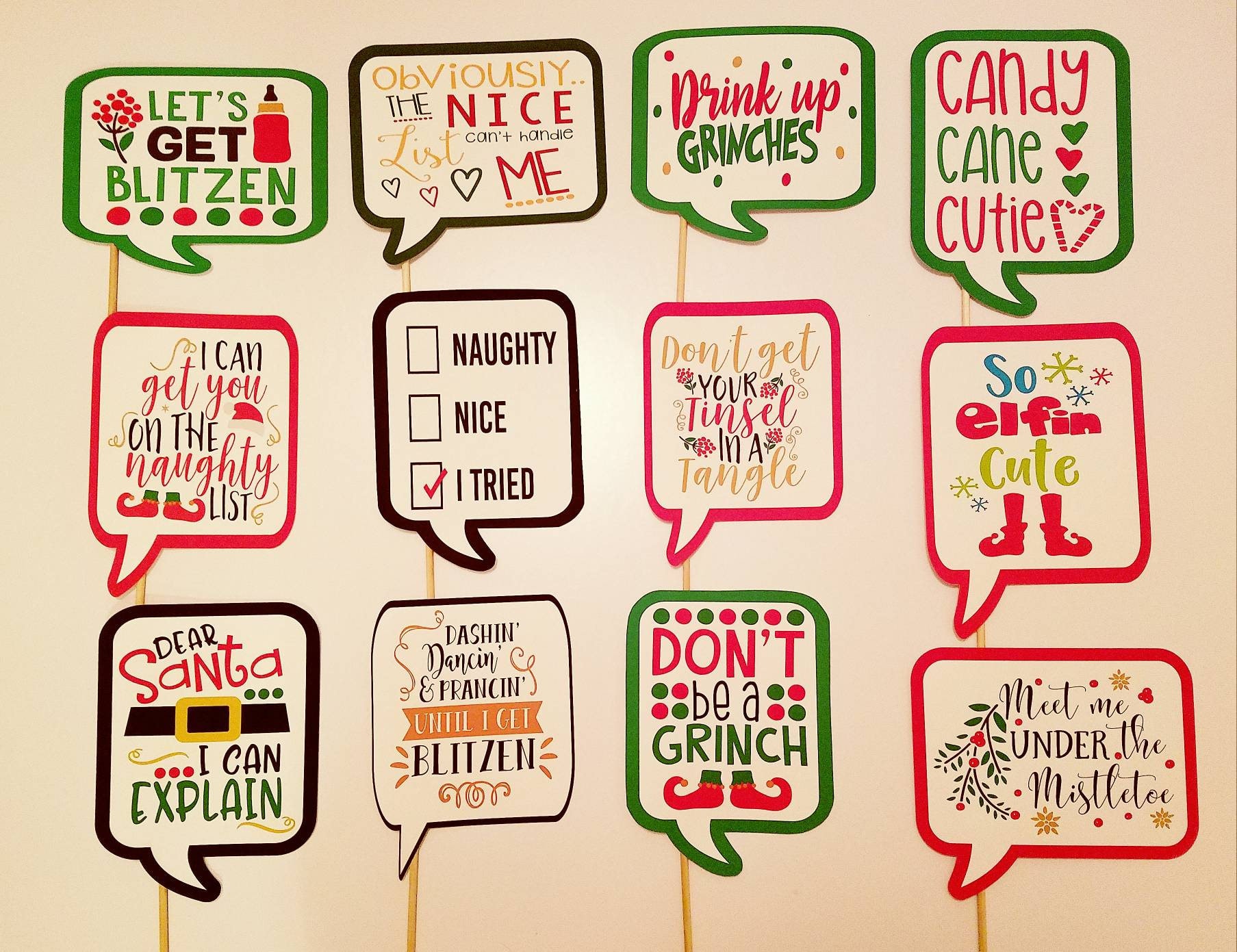 Funny Christmas Photo Booth Props 