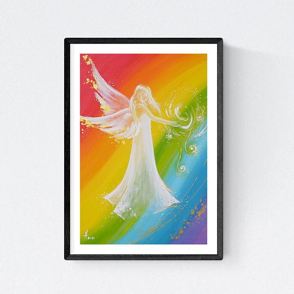 Title: Rainbow Angel — A4 Print| “rainbow Energy” Pride Art – Gift