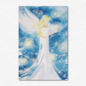 Mother Daughter Gifts, Angel Art Photo "Guided" Spiritual Aunt Gift Ideas, Wall Decor Tiny. Healing Energy Art Picture, Bedroom Meditation image 1