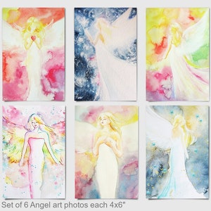 Foto d'arte angelo colorate nel set 10 x 15 cm Guardian Angel Pictures - Angel Cards - Guardian Angel Cards - Guardian Angels for Lightworkers- Reiki, Tarocchi.