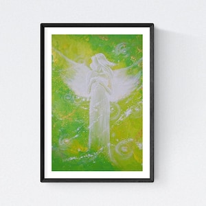 Limited angel art photo &quot;I am always there for you&quot;, digital print, abstract contemporary angel painting, artwork, frame, guardian